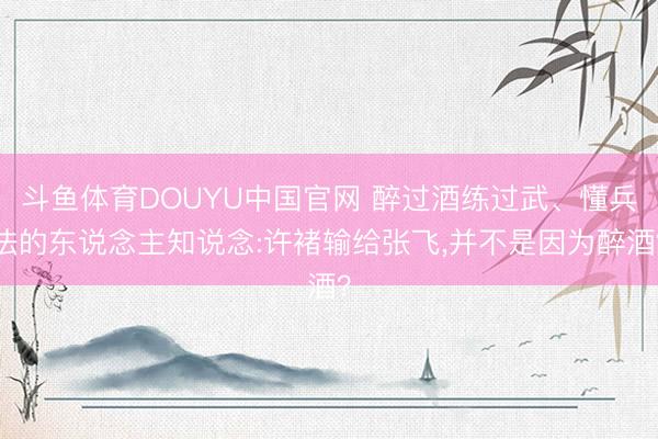 斗鱼体育DOUYU中国官网 醉过酒练过武、懂兵法的东说念主知说念:许褚输给张飞，并不是因为醉酒？