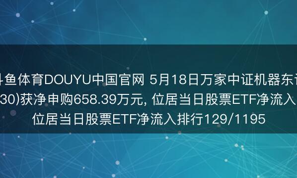 斗鱼体育DOUYU中国官网 5月18日万家中证机器东说念主ETF(560630)获净申购658.39万元， 位居当日股票ETF净流入排行129/1195