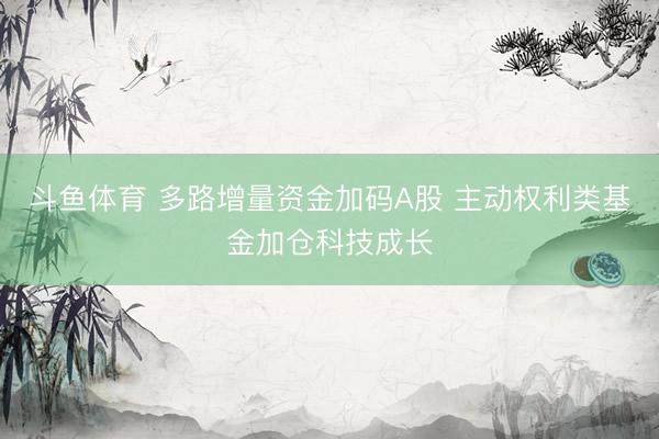 斗鱼体育 多路增量资金加码A股 主动权利类基金加仓科技成长