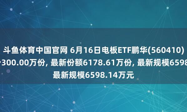 斗鱼体育中国官网 6月16日电板ETF鹏华(560410)份额减少300.00万份， 最新份额6178.61万份， 最新规模6598.14万元